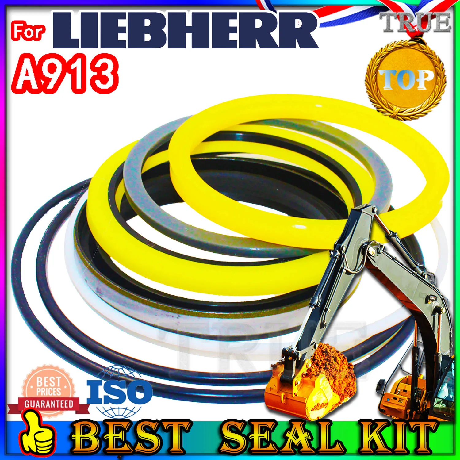 For Liebherr A913 Oil Seal Repair Kit Boom Arm Bucket Excavator Hydraulic Cylinder Swing Gear Center Joint Gasket Nitrile NBR