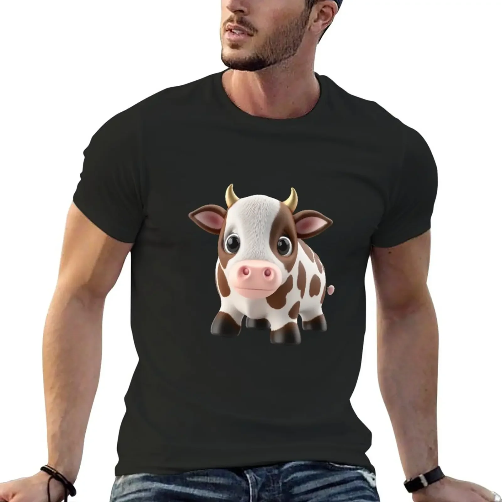 

Cute Kawaii Baby Cow T-Shirt cute tops funny t shirt anime oversized t shirt mens cotton t shirts