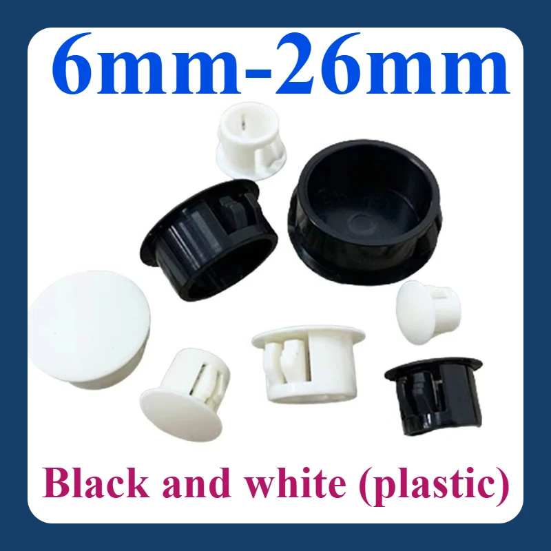 

6mm-26mm black and white plastic furniture snap-on screw hole decorative cover anti-theft door hole plug