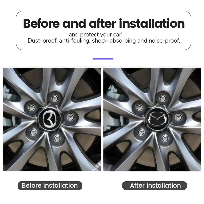 4 قطعة 56 مللي متر سيارة عجلة غطاء محور مركزي شارة شعار ملصق عجلة لامع ورائع لمازدا 3 6 Atenza Axela Demio CX3 CX5 MP MS RX8 سلع السيارات #2