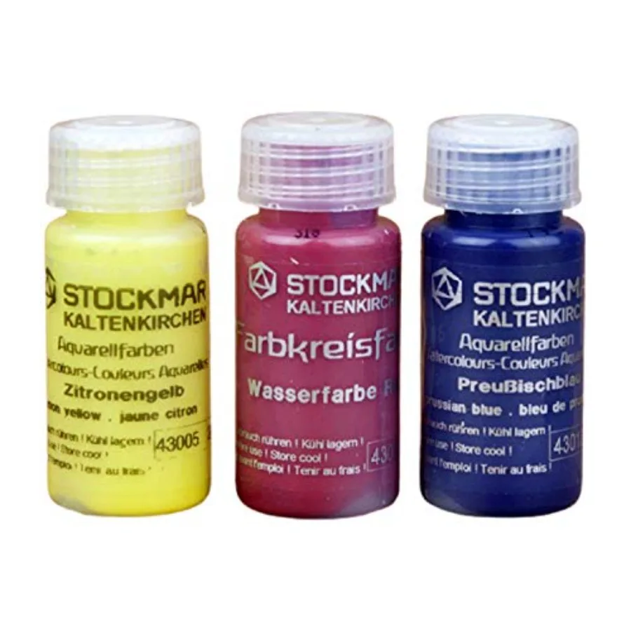 

Watercolor Paint Set - Includes Carmine Red, Lemon Yellow, Ultramarine Blue- Washable Paint for,Students, and Artists 3 Bottles