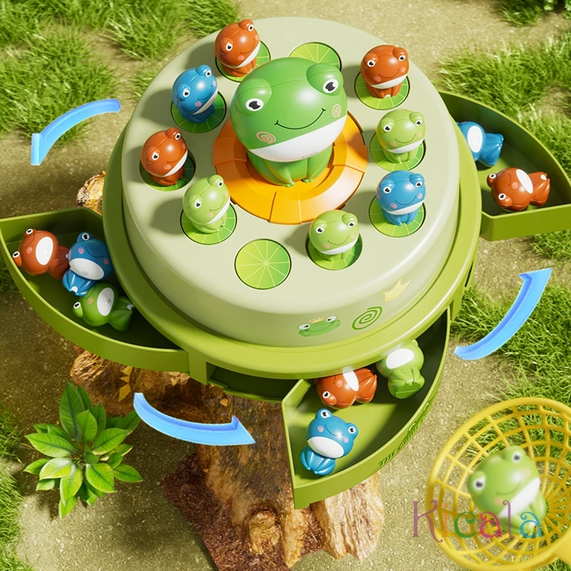 Kid Montessori Toy Launch Frog Cartoon Flying Frog Catching Funny Toy Development Sensory Interaction1 2 Players Game Puzzle Toy