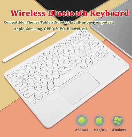 For iPad Pro Air Xiaomi Huawei Android Windows Tablet Wireless Bluetooth Keyboard With Touchpad Hebrew Spanish Russian 10 Inch