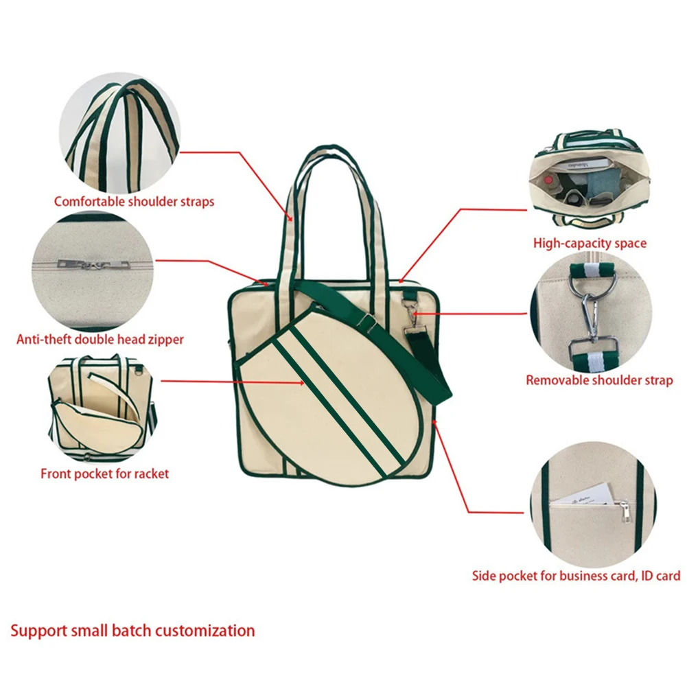 Tennis Racket Shoulder Bag Large Sports Handbag Waterproof Tennis Handbag Pickleball Bag for Men and Women