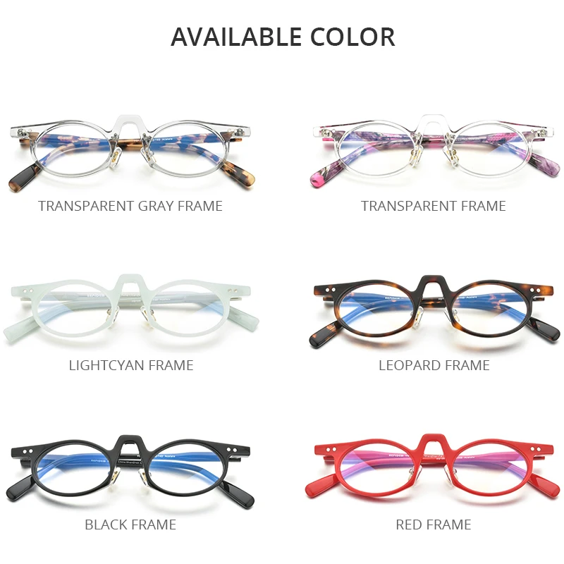 HEPIDEM Acetate Glasses Frame Women 2022 Vintage Retro Small Oval Eyeglasses Men Spectacles Eyewear 9186