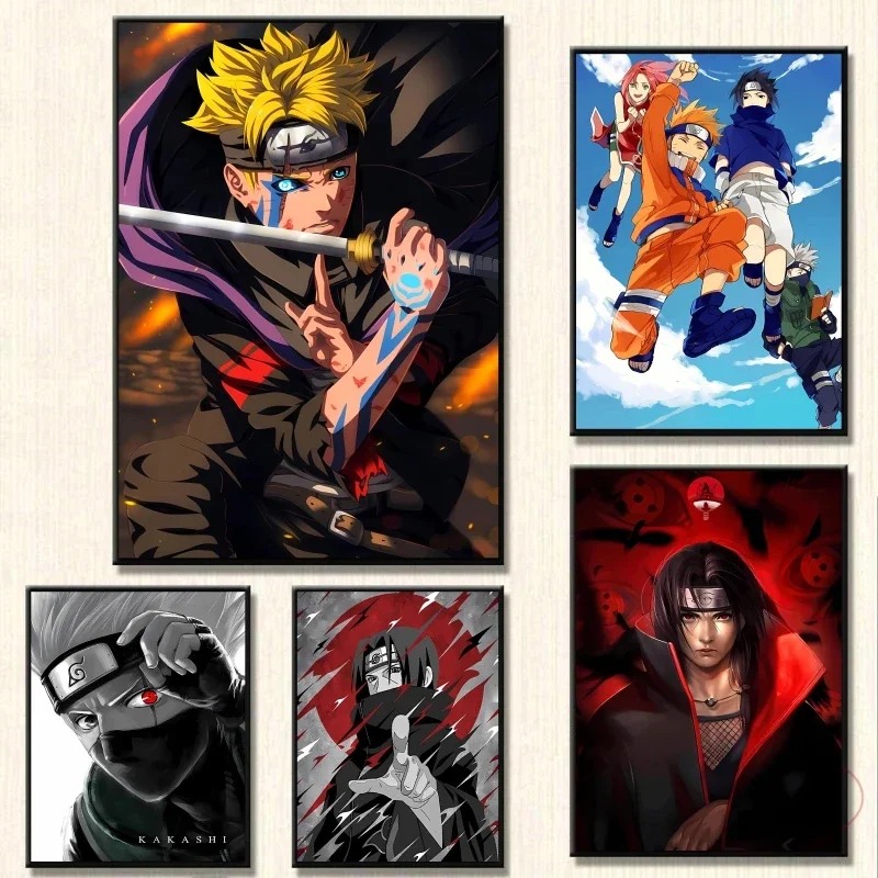 

Anime Character Pictures Naruto Uchiha Sasuke Children Gifts Decorative Wall Art Kid Action Figures Living Room Modular Prints