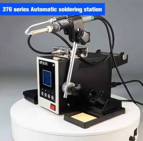LCD Digital Display Automatic Soldering Machine ASS-376A 150W Mobile Repair Tool Pedal/Manual Feeding Soldering Station
