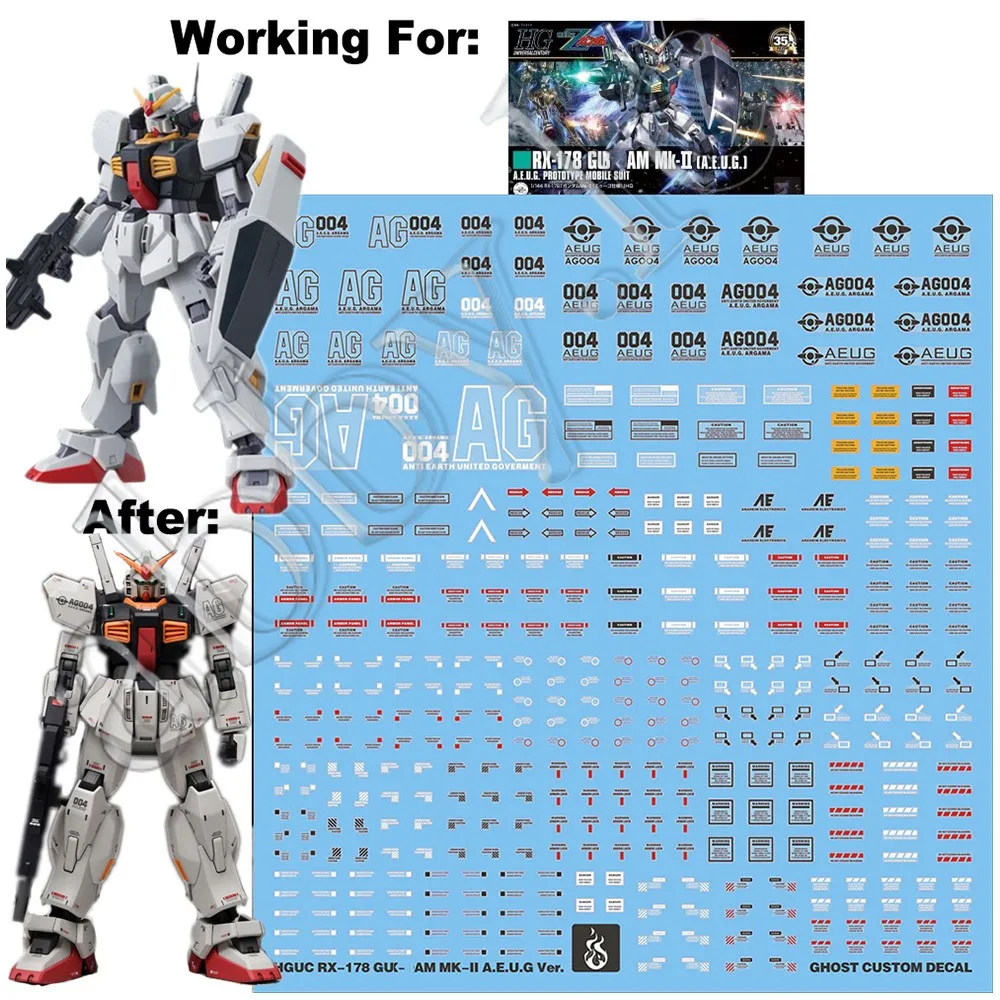 rx 178 Mk-II Mark 2 AEUG 2015 ver 리바이브 워터슬라이드 컷 UV 라이트 리액티브 디칼 스티커 G-REWORK 재인쇄 고스트 추천 리뷰