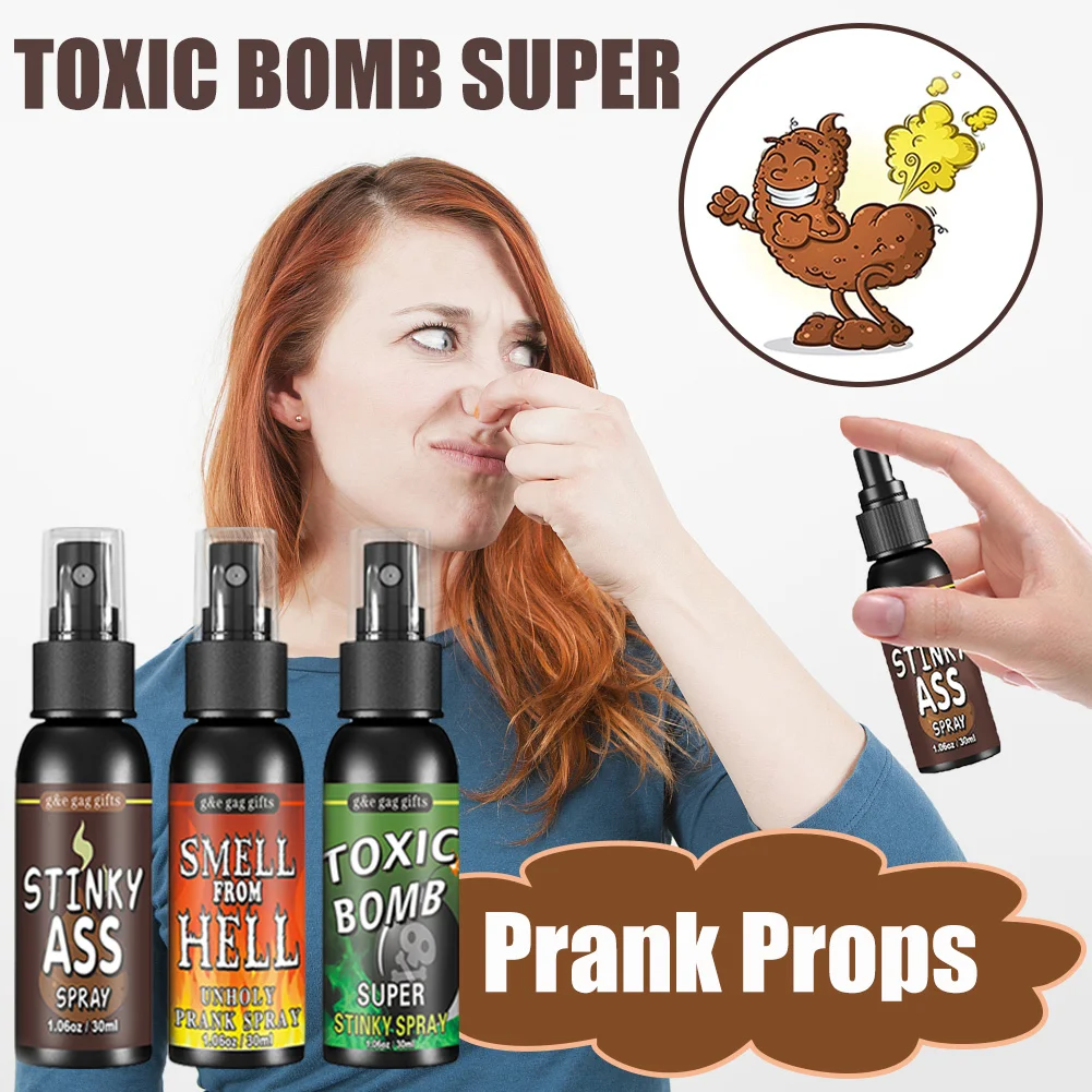 30ml Fart Gag Spray Prank Joke Plastic Terrible Smell Spray Party Supplies Spoof Odor Spray for Adults Kids Halloween Funny Toys