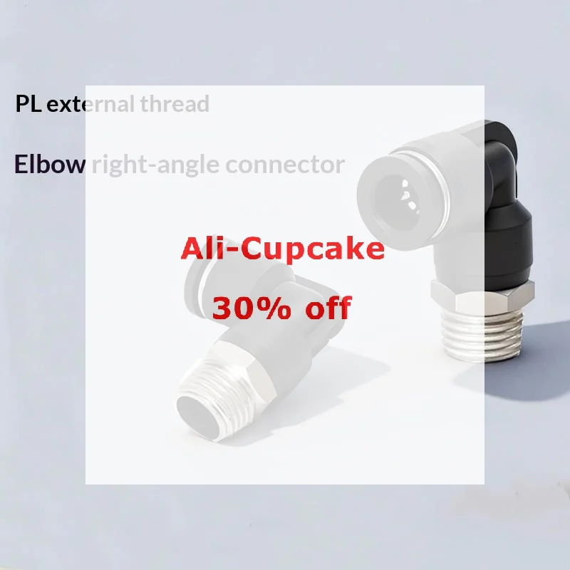 1Pcs PL4-01 PL6-02 PL8-03 Industrial Pneumatic Fitting 90 Degree Push Fit Copper Air Tube Connector Multiple BSP Thread Sizes