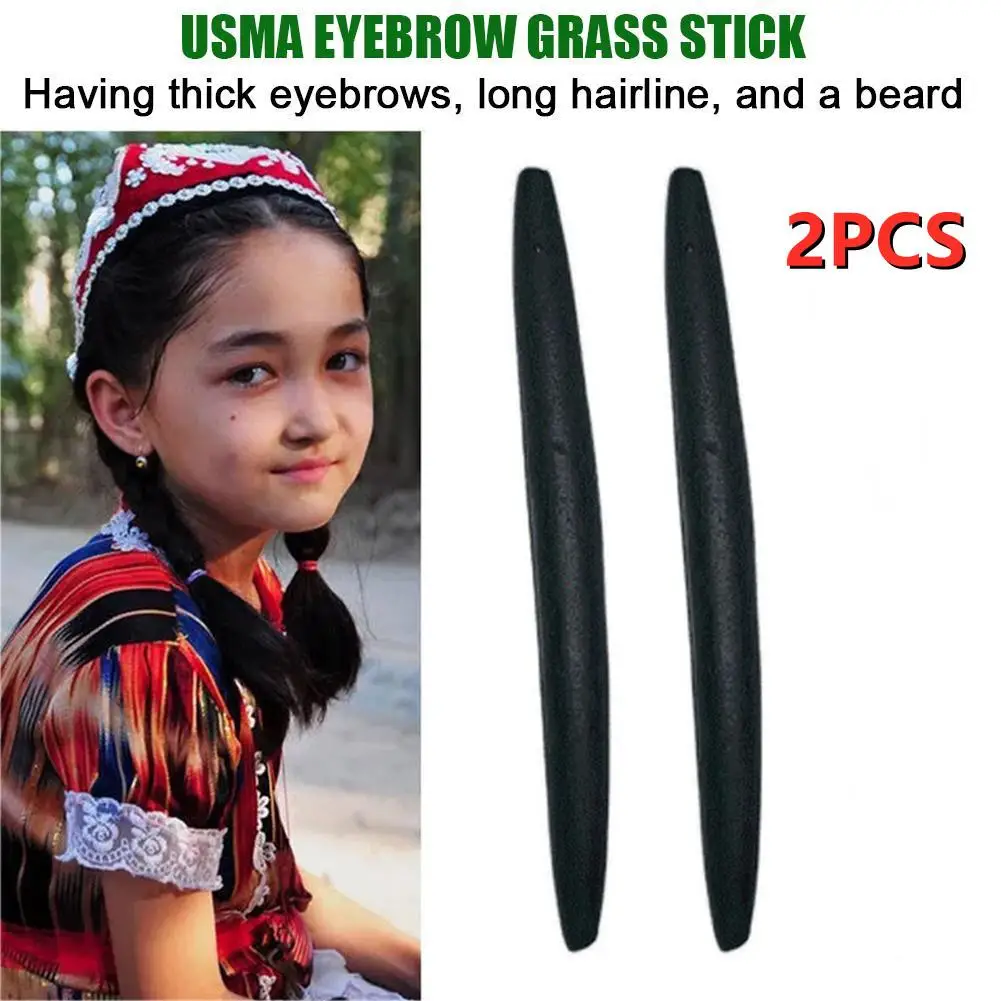 2PCS Usma Grass Stick Powder Growth Hairline Mascara Usman Black Hair Thick Hair To Promote Eyebrow Growth