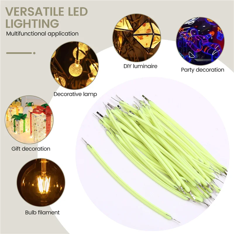 ABUP-30PCS 3V Ultra Slim LED Flexible Filament 60Mm Retro Bulb Parts LED Diode Lighting Filament