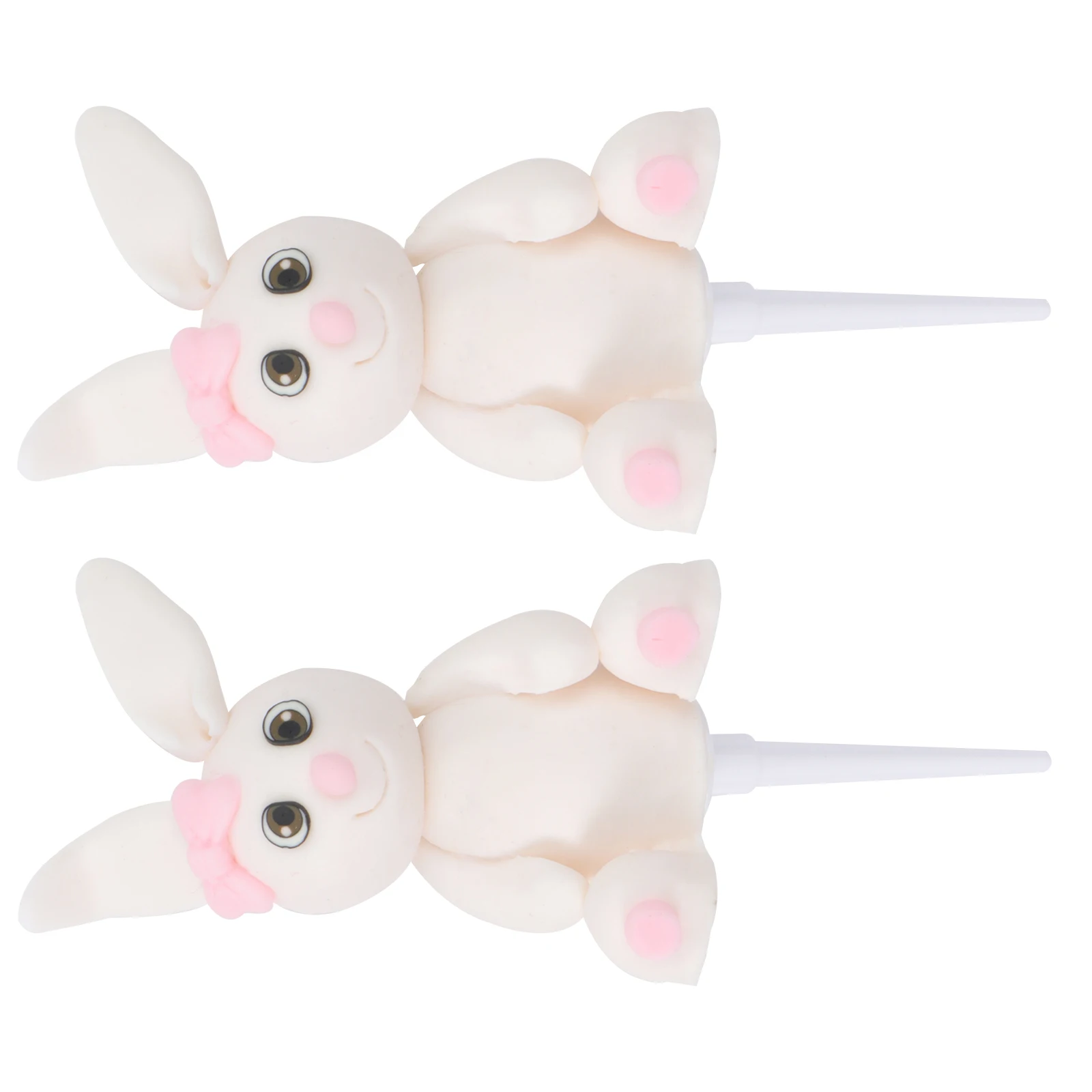 

2Pcs Cake Decoration Bunny Toppers Kids Birthday Party Supplies Premium Material Safe Cartoon Ornaments Festive Fun Cake