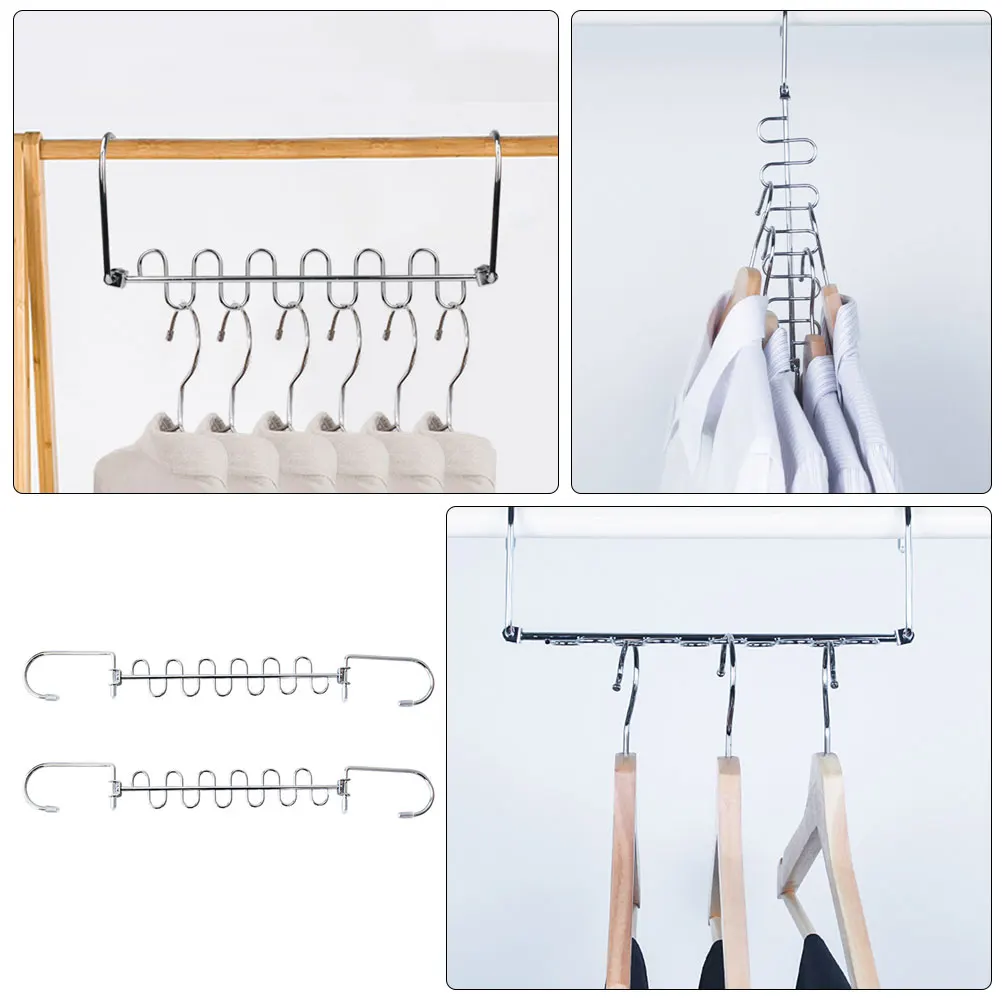 

Multi functional Clothes Rack Drying Balcony Home Use Hangers Multi hole Storage Clothing Hanging Practical Long Service Life