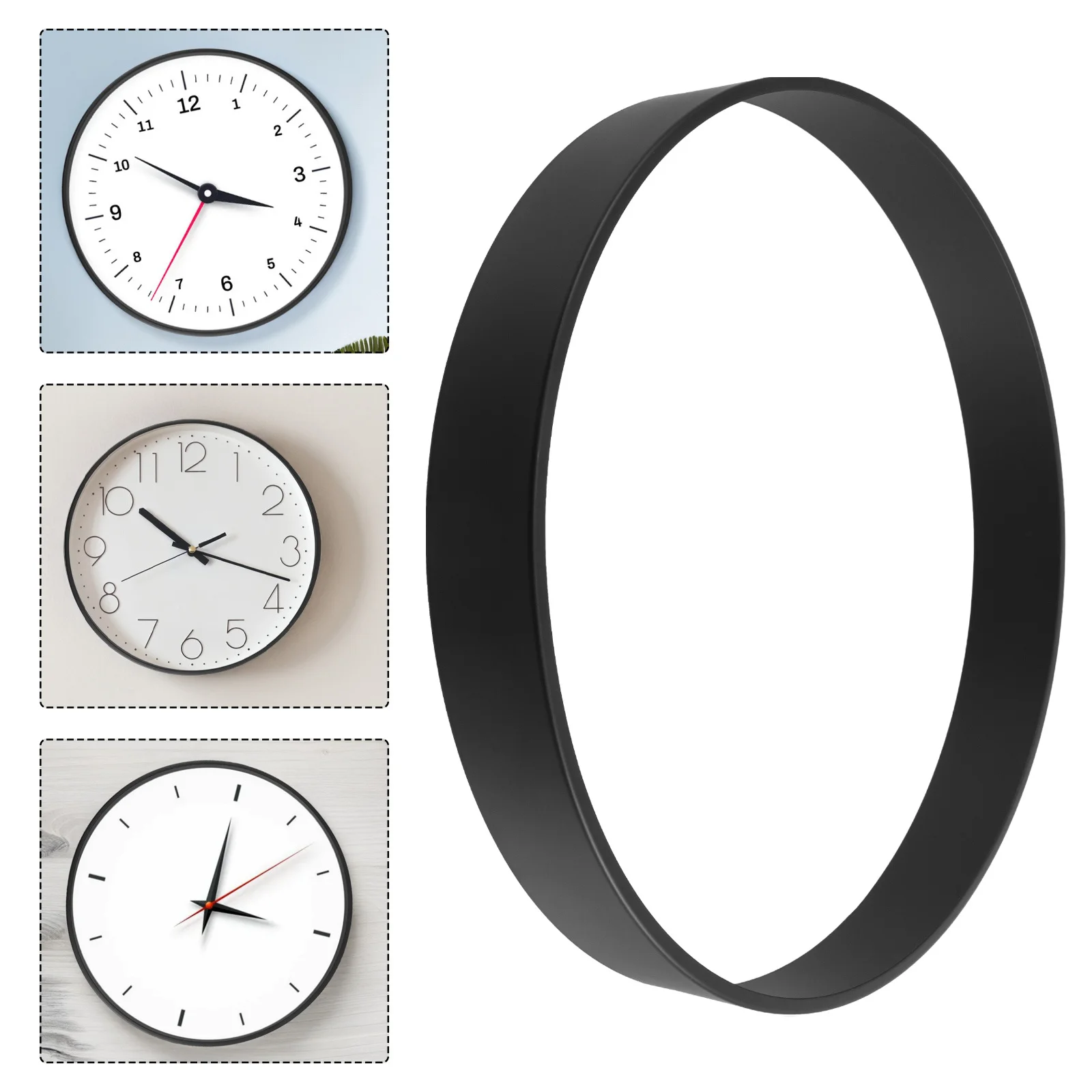 

Metal Quartz Clock Frame Replacement Decorative Wall Clock Parts Round Metal Border Shell Minimalist Design for Indoor Use