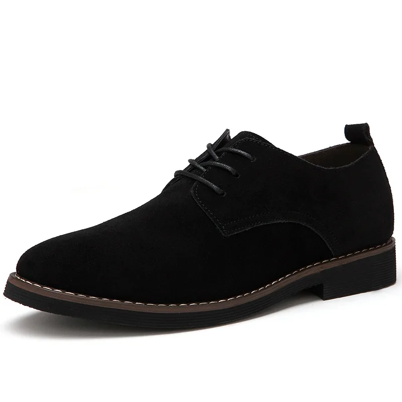 Sapato Oxford formal masculino, sapato de couro casual, camurça de couro, tamanho grande 38-48, primavera e outono