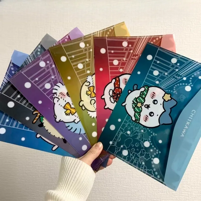 

ChiiKawa A4 Document Folder Creativity Large Capacity Data Examination Paper Storage Bag Anti-loss Snap Button Document Folder