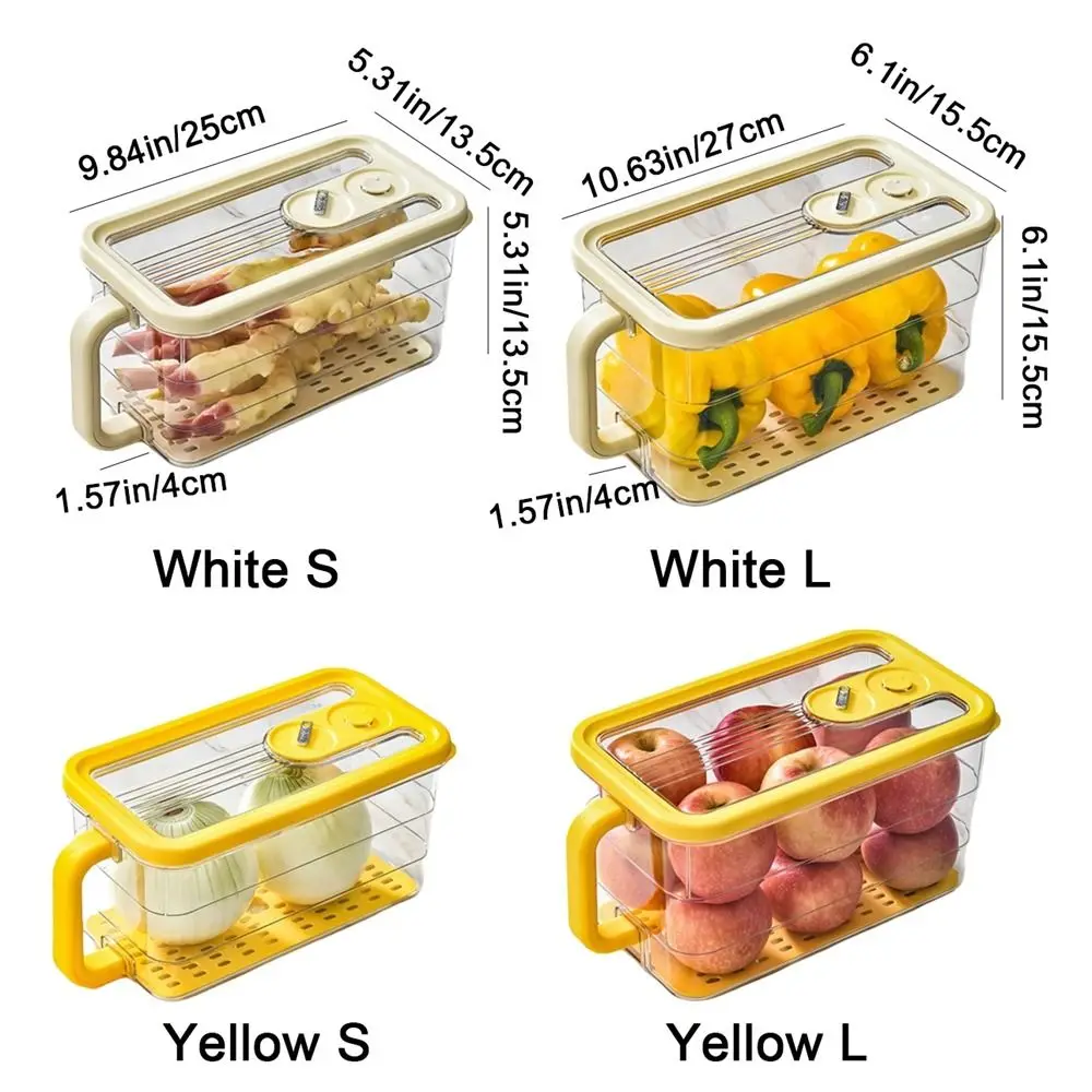 Plastic Refrigerator Storage Box Large Capacity Stackable Fruit Vegetable Crisper Sealed with Lid Food Storage Container Kitchen