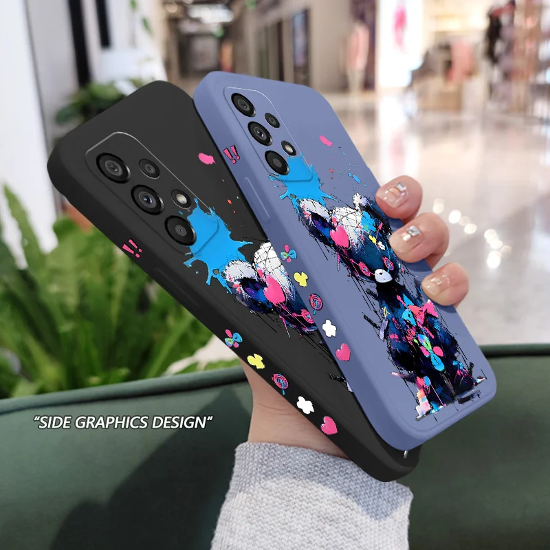 Custodia per orso vernice Spray per Samsung Galaxy A73 A53 A33 A23 A13 A03 A72 A52 A52S A32 A22 A12 A02 A02S A71 A51 A31 A21S 4G 5G Cover