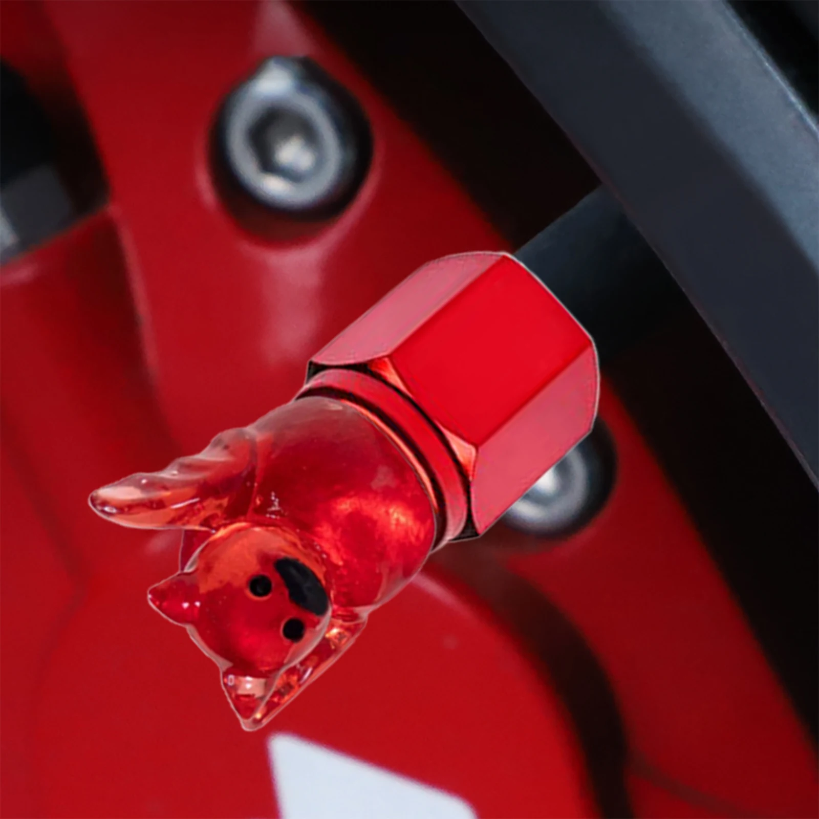 4 عبوات من أغطية صمامات الإطارات اللطيفة المتوهجة في الظلام، أغطية صمامات الإطارات المزخرفة للسيارات والدراجات النارية والدراجات #3