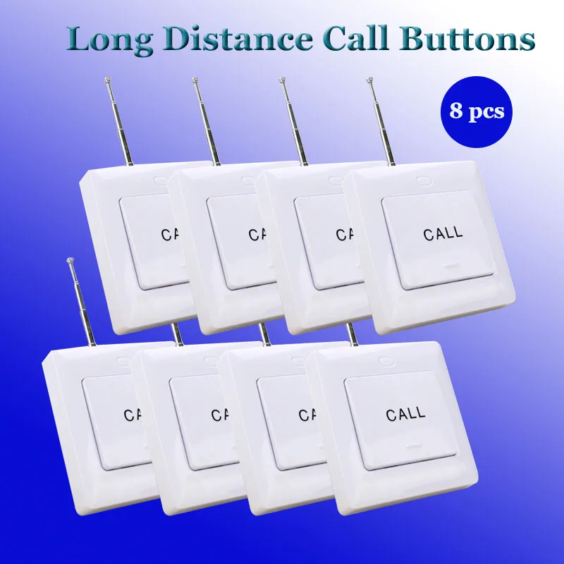 Long Range Wireless Paging System Nurse Alarm Call Button Transmitter Hospital Equipment For Restaurant Clinic