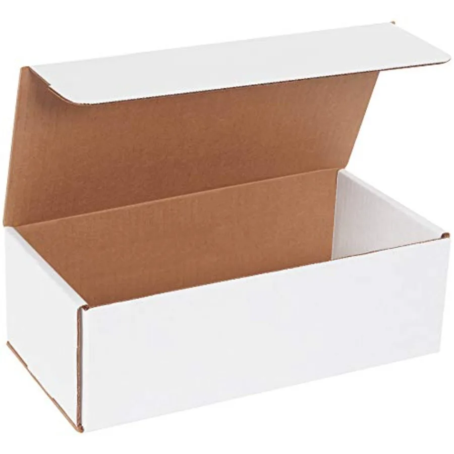 

White Corrugated Cardboard Mailer Box 12" L x 6" W x 4" H Pack of 50 Crush-Proof for Shipping and Mailing UPS USPS and FedEx