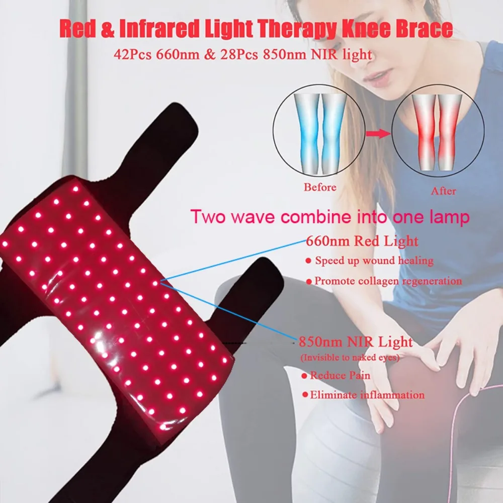 LED Red Light Therapy Pad Infrared Blanket Light for Knee Pain Relief Body Relaxation Healthcare Portable Home Red Light Device