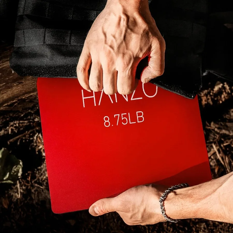 أطباق سترة مرجحة من HANZO بوزن 17.5 رطلًا و29 رطلًا أو 39.5 رطلًا، ألواح فولاذية مطلية بالمسحوق للسترات الموزحة، مقاومة متينة