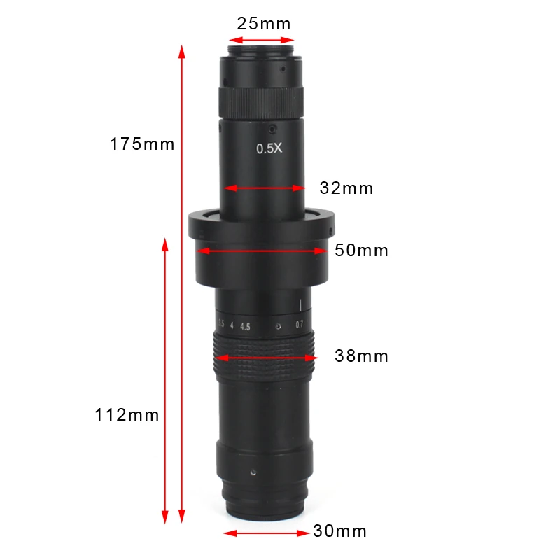 Electronic Monocular Video Microscope C-Mount Zoom Lens 0.7X-4.5X 2D 3D Inspection Magnifier For HDMI VGA USB Industrial Camera