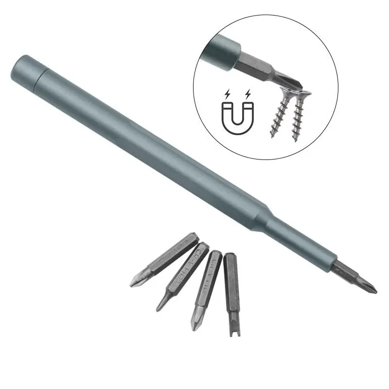 Set Obeng Presisi 24-In-1 dengan Pegangan Aloi Aluminium, Bit Logam Sangat Keras, Desain Putar, Kit Pembongkaran