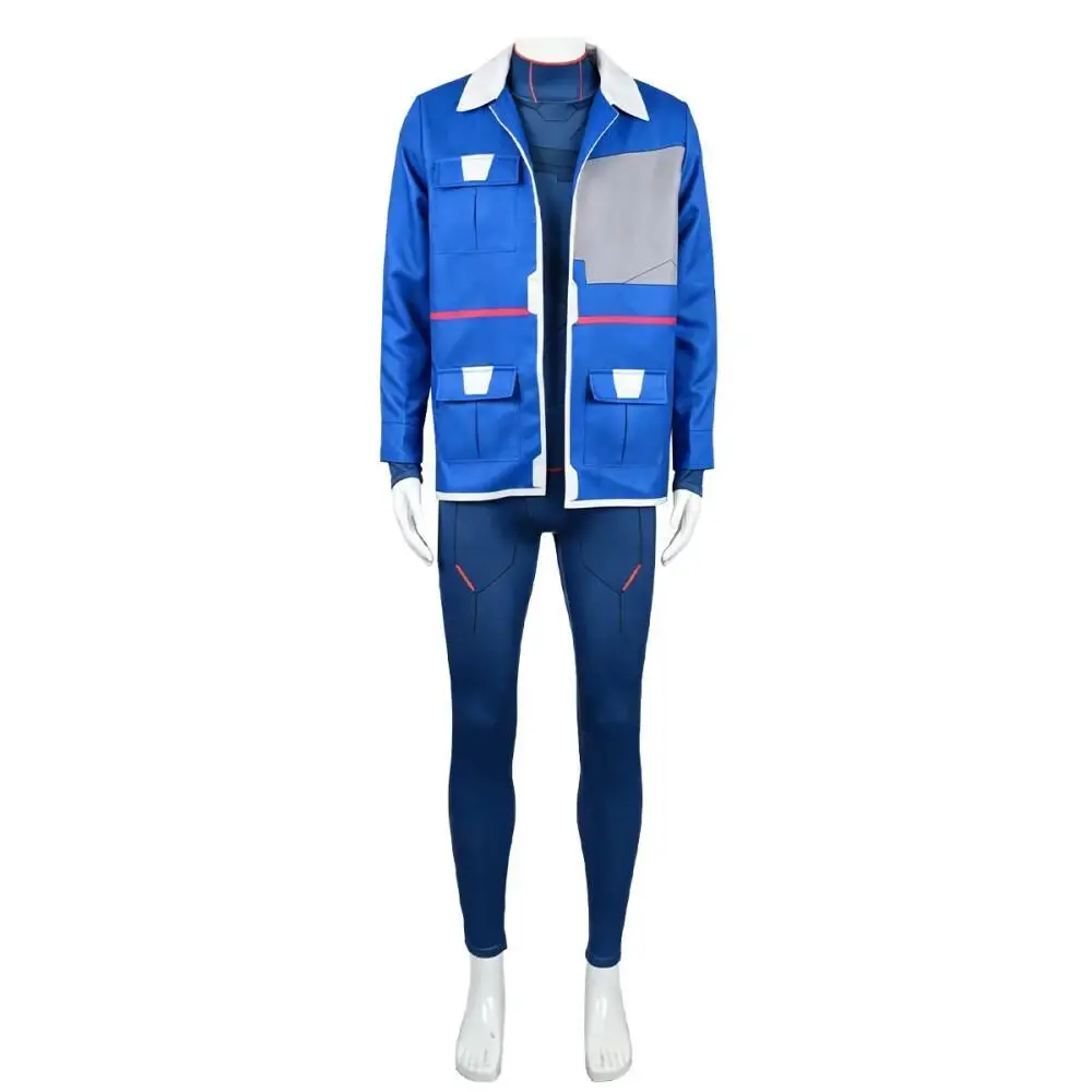 Game Cyberpunk Cosplay Edgerunners 2 Netrunner D Cosplay Costume Blue Cargo Jacket Coat Unisex Comic Halloween Party - view 4