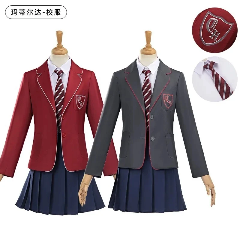 

TYV55Movie Cosplay School Uniform Coat Skirt Tie Roald Dahls Matilda the Musical Costume Suit Kids For Girl Wome