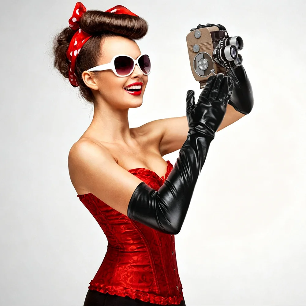 9 Colors 53cm Sexy Patent Leather Long Gloves Women Party Nightlub Clubwear Dance Performance Halloween Cosplay Tight
