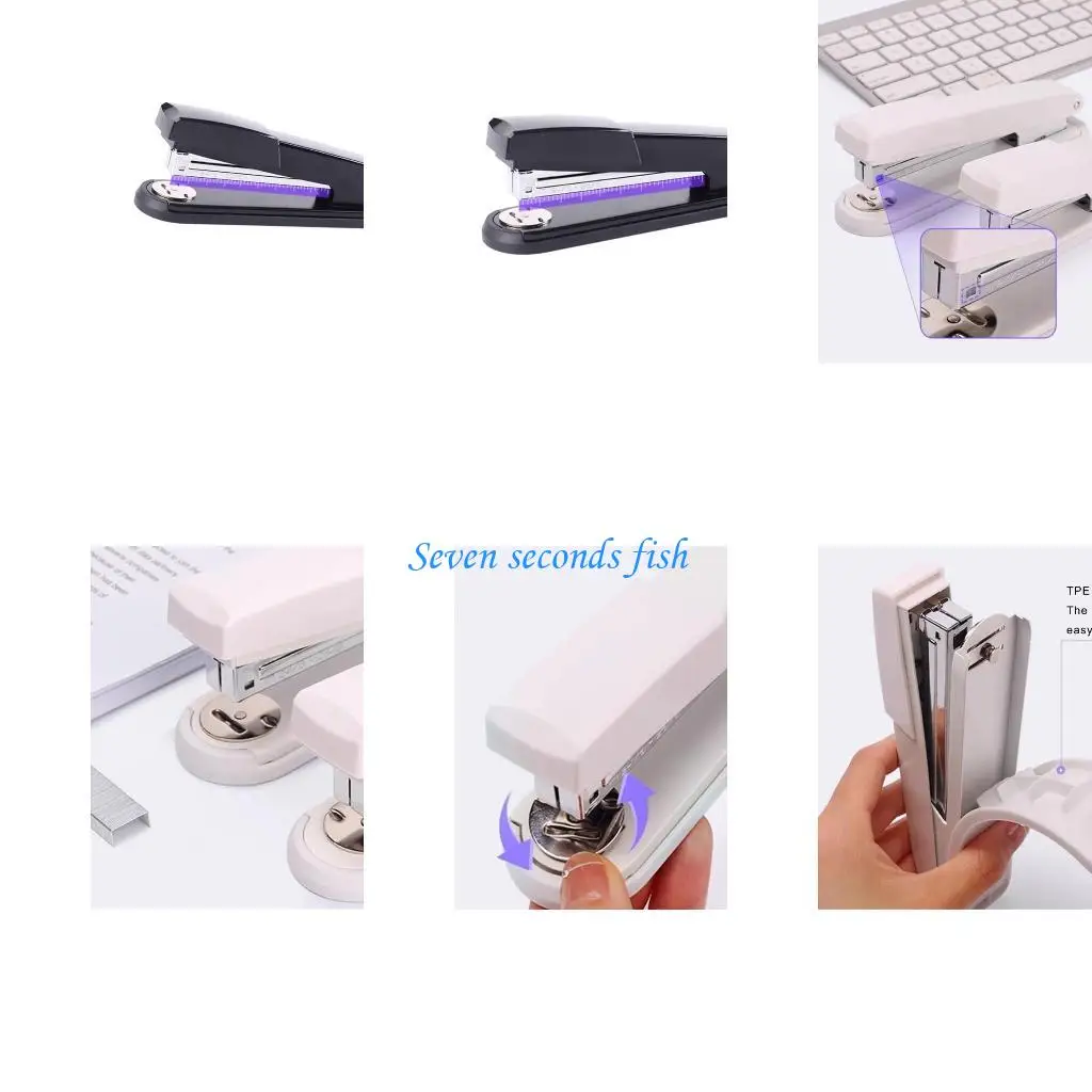 L74B Plastic Stapler 25 Sheets Effortless Stapler Desktop Stapler Decorative Stapler Office Home Stapler Portable Stapler
