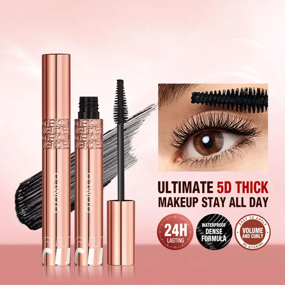Mascara Waterproof Lengthens Eyelashes Extension Black Non-smudge Lengthening Volume 5D Silk Fiber Mascara Cosmetics