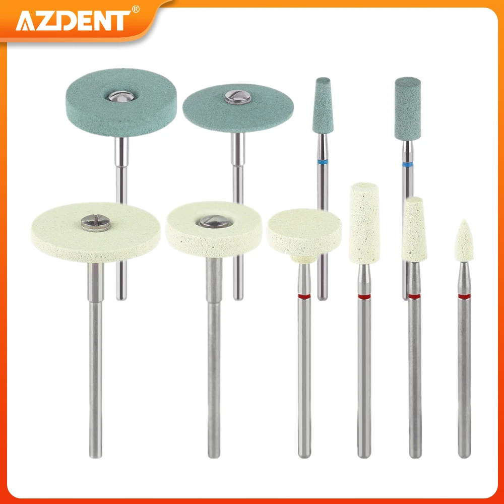 Dental Ceramic Diamond Grinder AZDENT Polishing Head HP 2.35mm Medium Grit Plisher Dentistry Drills for Zirconia Porcelain