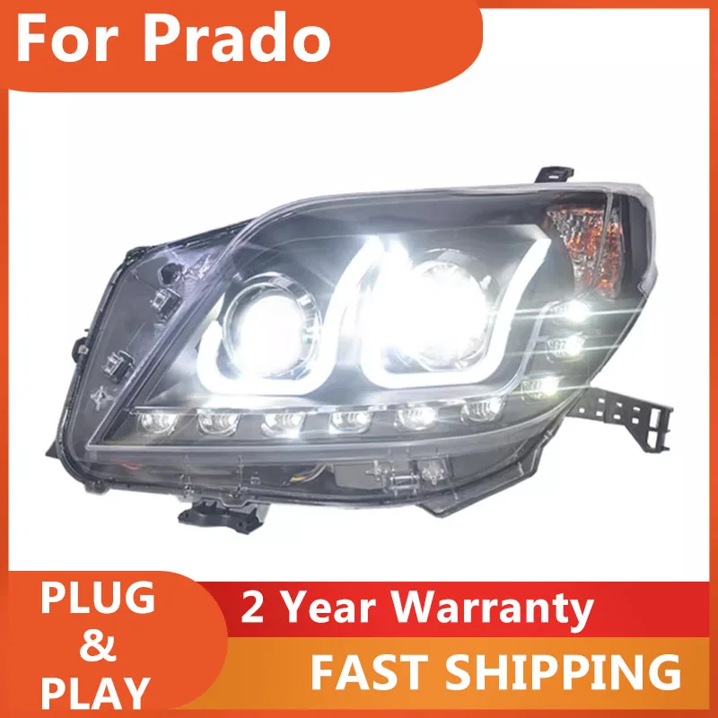 

KOWELL Автомобильный Стайлинг для фар Prado 2009 2010 2011 2012, головной фонарь Prado, DRL, указатель поворота, ближний свет, линза проектора