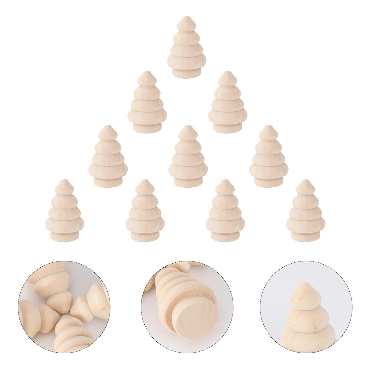 

10Pcs Wooden Xmas Trees Handmade Ornaments Family Fun Activity Elegant Long Lasting Use Wooden Xmas Trees