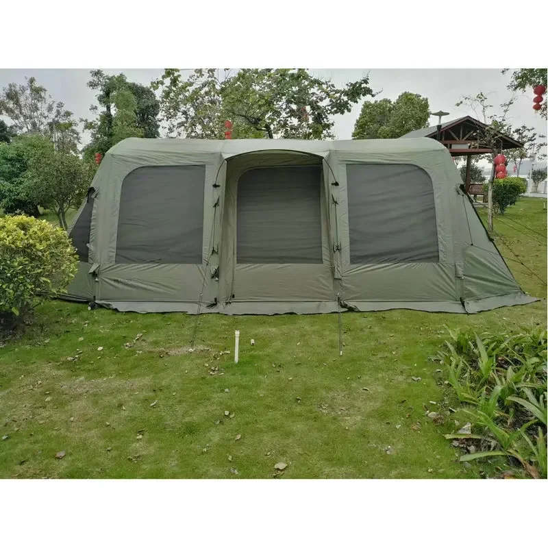 Camping equipment portable wind rain sun protection large space 3-4 person large outdoor inflatable support tunnel tent