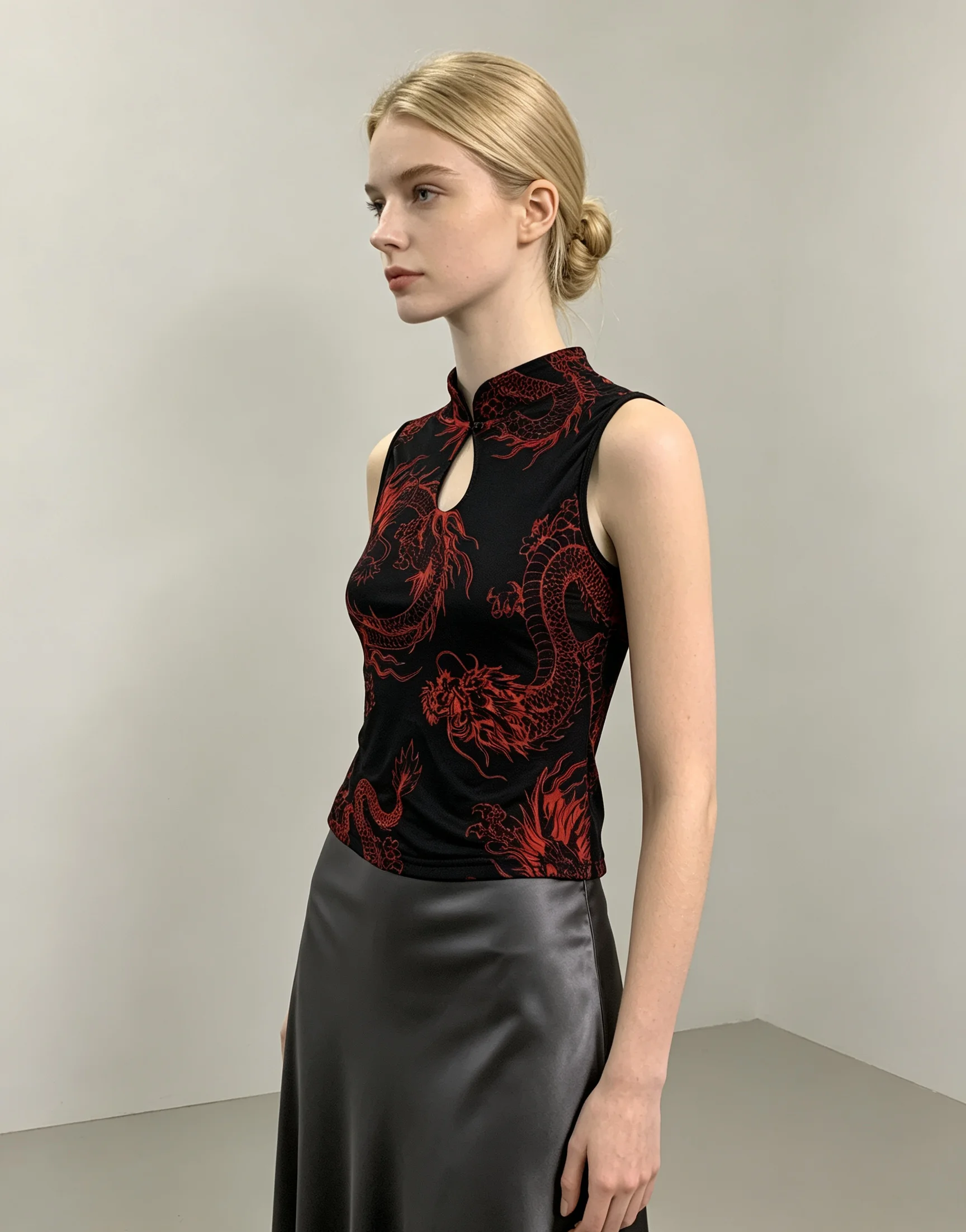 Women'S Formal Evening Wear Tops - سترة نسائية أنيقة بطبعة التنين الصيني