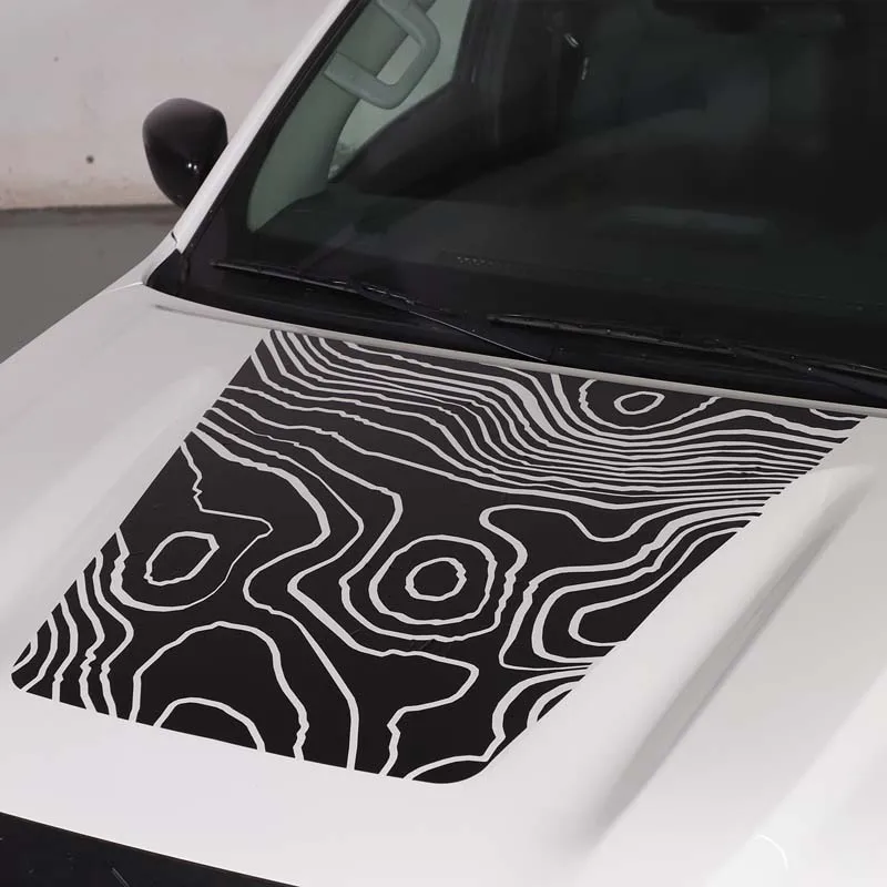 

For Nissan Frontier 2022+ front hood decorative sticker, car hood sticker, car decorative accessories (topographic map)