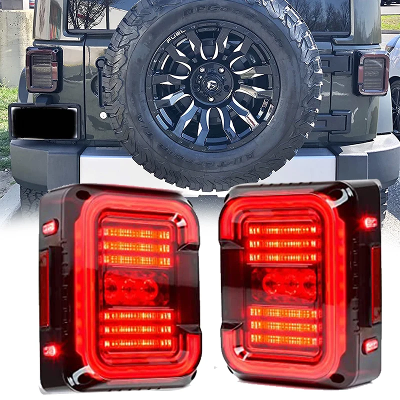 

For Jeep Wrangler JK 2007-2017 Car LED Tail Light DRL Daytime Running Light Brake Reverse Turn Signal Rear Assembly Lamp EU/USA