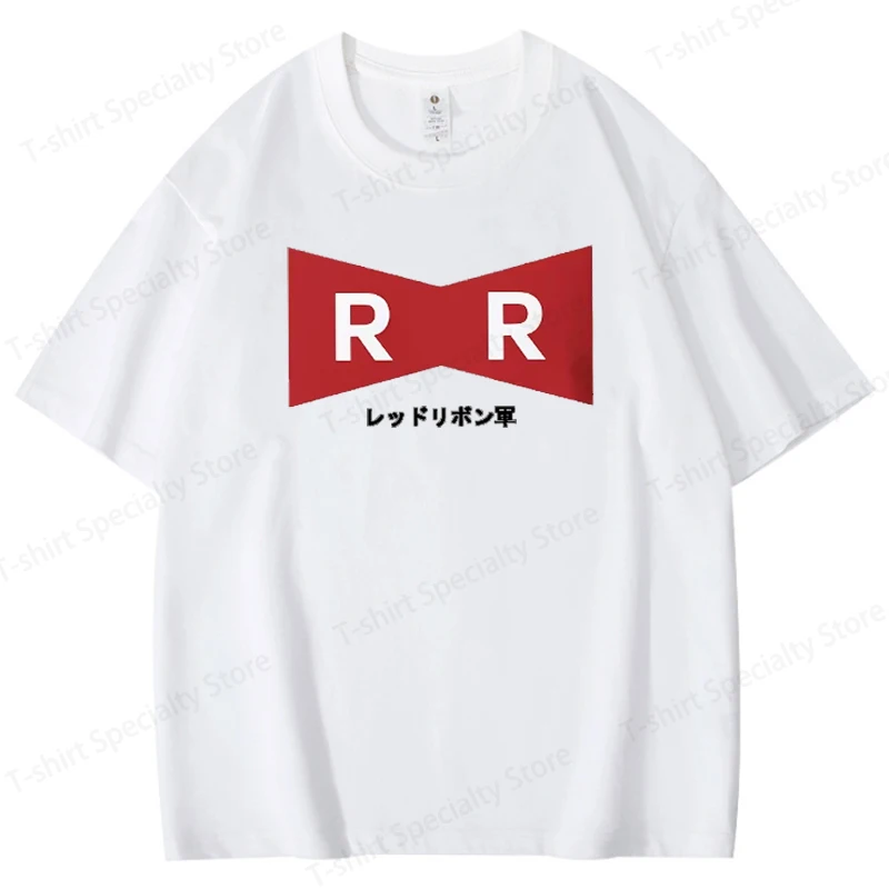 Red Ribbon Army bedrucktes Herren-T-Shirt aus 100 % Baumwolle, übergroße Anime-Grafik-T-Shirts für Damen, Tops, T-Shirts, lässige Streetwear – Detail 10