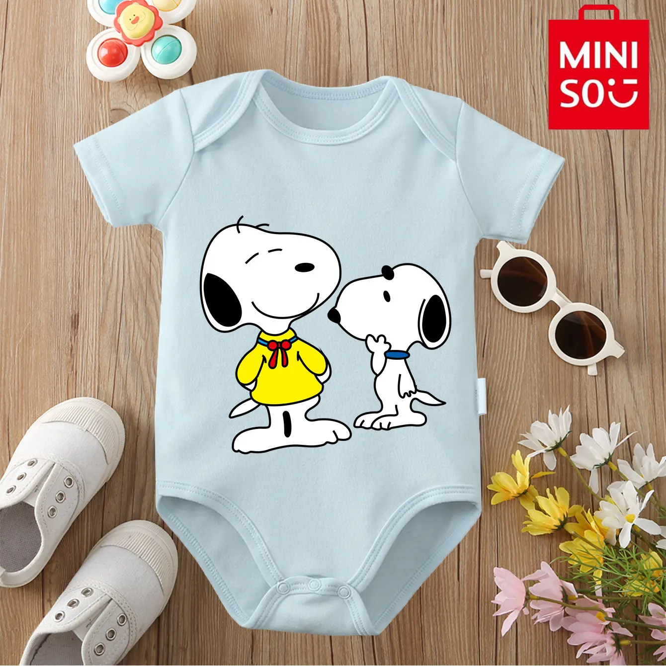 

MINISO Cute Snoopy 100% Cotton Bodysuit Soft Baby Cloths Best Gift for Baby Onesie Jumpsuit for 0 To 12 Months Cute Newborn