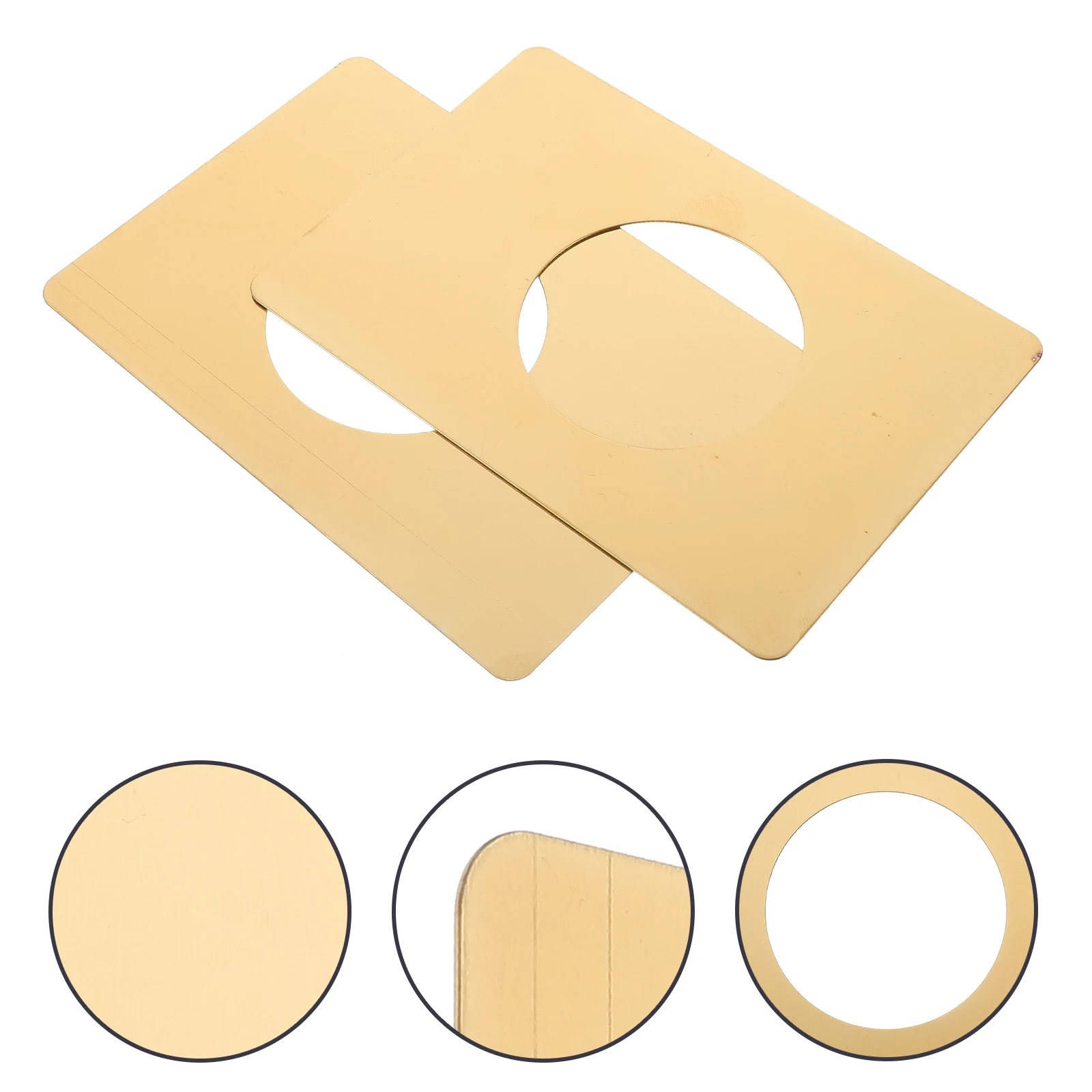 

2 pcs Repair Plates Round Metal Door Knob Covers Reinforcement Strike Plates Stainless Steel Fixing Latch Hole Sheets