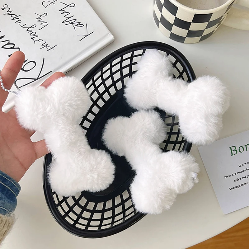 

Soft Plush Bone Keychain Squeaky Design Bag Charm Cute Ornament Gift