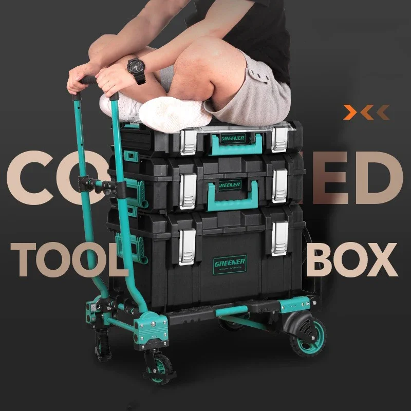 Stacked Storage Box Multi Functional Hardware Toolbox Hard Case Suitcase Repair Tools Household Mechanical Workshop Accessory