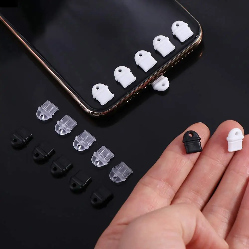 

10pcs Type C Anti-lost Dust Plug DIY Widgets Silicone Mobile Phone Dust Plug Waterproof Durable Charging Port Protector