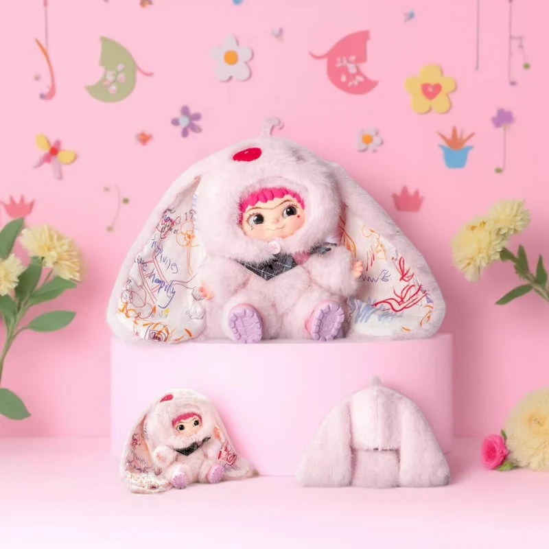 أرنب على شكل قلب متوفر في المخزون منتج جديد حصريًا من Miniso بطاقة معلقة كوكو ليوبارد طفل كبير هدية تزيين دمية الملاك القطيفة #1