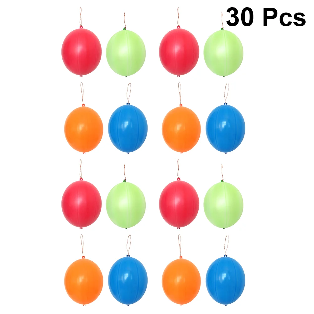 

30pcs Punch Balloons Kids Party Games Wedding Accessories Neon Premium Latex Rubber Band Handle Birthday Celebration